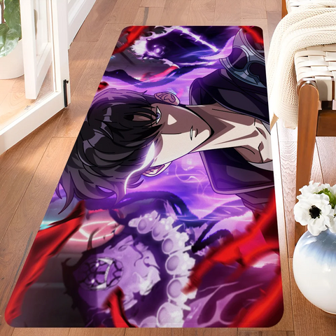 Navak Carpet Anime Solo L-Leveling Gaming-Fußmatte für den Eingangsbereich, waschbar, rutschfest, für Wohnzimmer, Sofa, Stühle, Bereichsmatte, Küche, Willkommens-Fußmatte