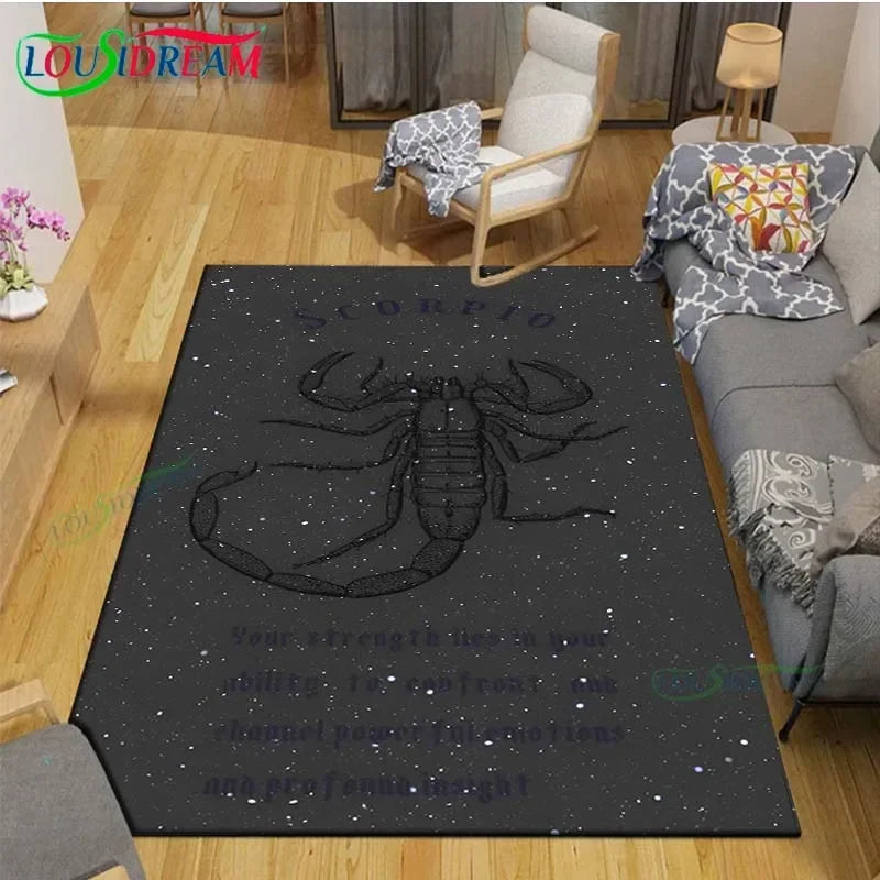 Navak Teppich, wunderschönes Sternbild Skorpion, Teppich für Wohnzimmer, Schlafzimmer, Nachttischmatte, modische Bodenmatte, Bereichsteppich, Fußmatte, Schlafzimmerdekoration