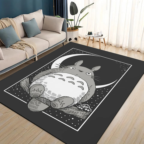 Navak Carpet 3D T-Totoros Cartoon-Teppich, Teppich für Wohnzimmer, Kinderzimmer, Sofa, Fußmatte, Dekoration, rutschfeste Bodenmatte für Kinder