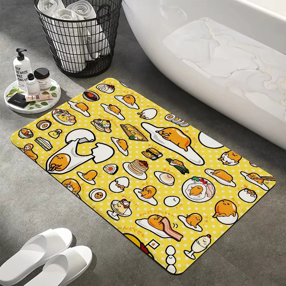 Navak Carpet G-Gudetama L-Lazy Egg Floor Mat INS Style Soft Bedroom Floor House Laundry Room Mat Anti-skid Bedside Area Rugs