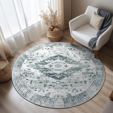 Navak Teppich, Bereich Teppich für Wohnzimmer, waschbare Teppiche, kein Flor, Teppich für Eingangsbereich, Schlafzimmer, Esszimmer, Spielzimmer, Vintage-Boho-Teppich