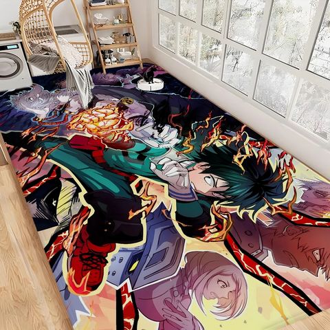 Navak Carpet My Hero Academia Hallway Carpet Retro Multiple Choice Living Room Kitchen Rug Non-Slip Welcome Rug