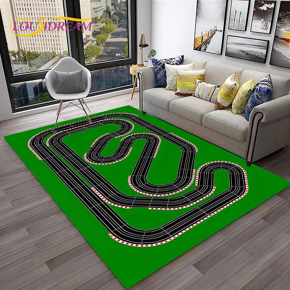 Navak Teppich Kinderspielmatte Verkehrsautobahn Stadt Spielzimmer Teppich Teppich für Zuhause Wohnzimmer Schlafzimmer Fußmatte Dekor, Bereich Teppich rutschfeste Bodenmatte