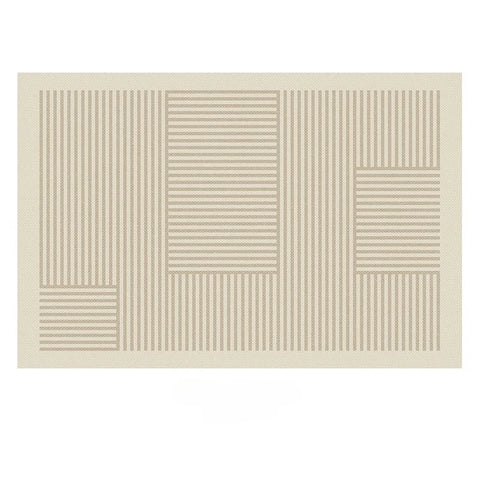 Navak-Teppich, Beige, Hellgrau, Plüschteppich mit elegantem Bordürendesign, weicher, dicker Florteppich für Wohnzimmer, Schlafzimmer, Heimdekoration, großer Teppich