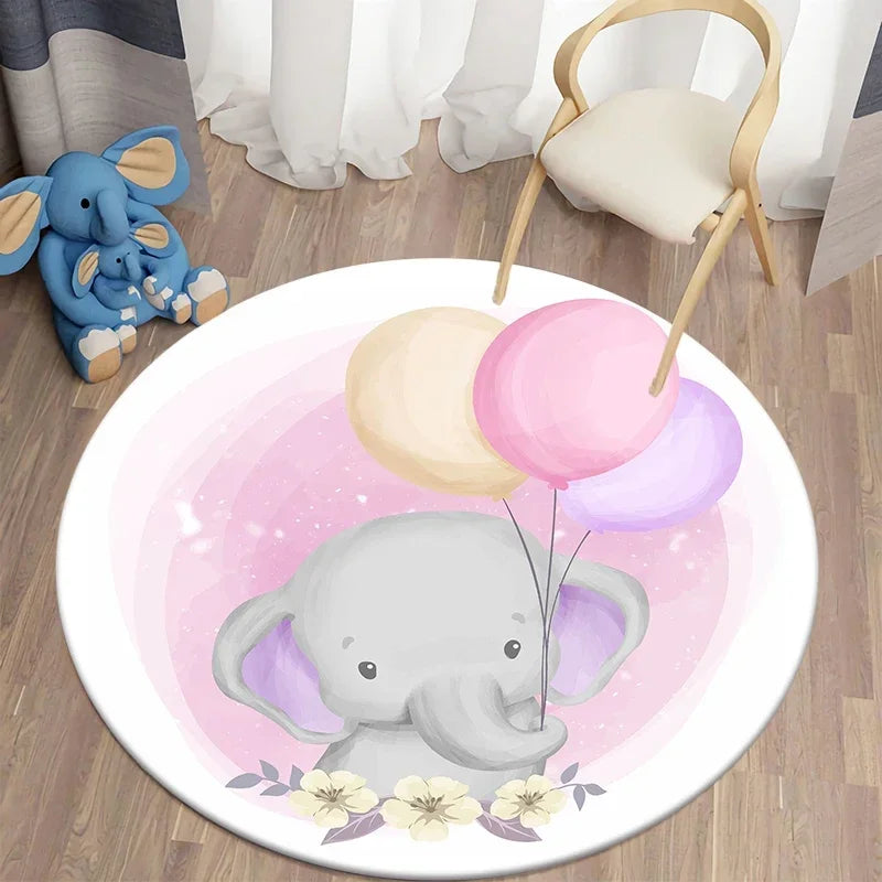 Navak Teppich Cartoon Niedlicher Bär Runder Teppich für Wohnzimmer Teppiche Badematte für Kinderzimmer Matten Schlafzimmer Teppiche Baby Kinderzimmer Wohnkultur