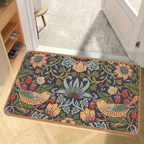Navak Teppich, weich, symmetrisch, mit Blumenmuster, Vogel-Willkommens-Fußmatte, Heimdekoration, Küche, Flur, Balkon, Teppich, Schlafzimmer, Bodenmatte, Bad, rutschfeste Matte, Dekoration