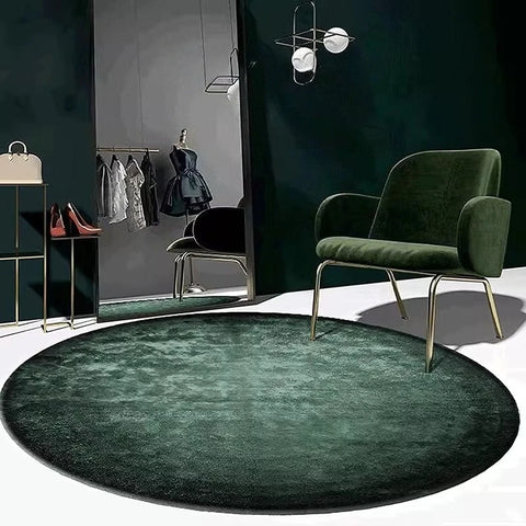 Navak Teppich, moderne minimalistische Teppiche für Wohnzimmer, leichtes Luxus-Schlafzimmerdekor, grüner Teppich, runde Loungematte, Zuhause, flauschiger weicher Plüschteppich