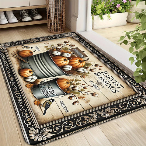 Navak Teppich Thanksgiving Herbst Kürbis Thema Fußmatte Küche Badezimmer Wäsche rutschfeste Bodenmatte Wohnzimmer Balkon Flur Eingangsteppiche