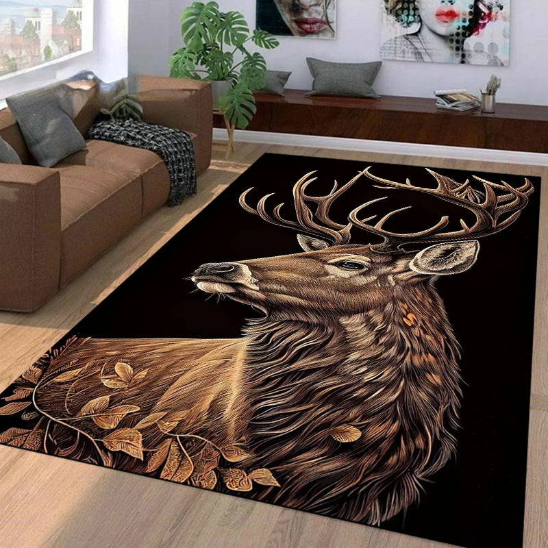 Navak Teppich 15 Größen Flagge Hirsch Muster Teppich Teppich für Wohnzimmer Badezimmer Matte Kreative Fußmatte Teppich für Schlafzimmer Wohnkultur Alfombras Cool