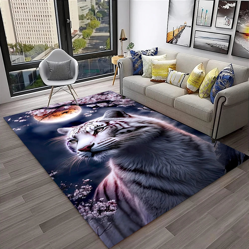 Navak Carpet 3D-Traumtiger, Tier-Cartoon-Teppich für Zuhause, Wohnzimmer, Schlafzimmer, Sofa, Fußmatte, Dekoration, Kinderspielbereich, rutschfeste Bodenmatte