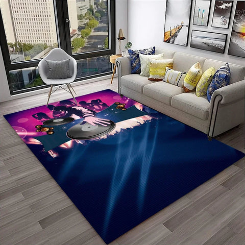 Navak Teppich, 3D-Retro-Vinyl-Schallplatte, Musikkunst, Teppich für Zuhause, Wohnzimmer, Schlafzimmer, Sofa, Fußmatte, Dekoration, Kinderspielbereich, rutschfeste Bodenmatte