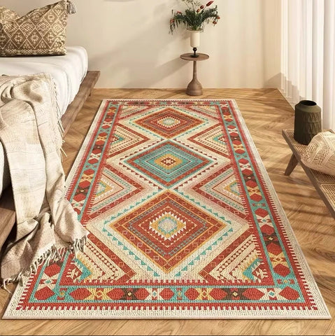 Navak Carpet Exclusive Picks Nordischer Bohemian-Teppich, hochwertige Nachttischdecke fürs Schlafzimmer, leichte, luxuriöse Anti-Rutsch-Matte fürs Wohnzimmer, Heimdekoration