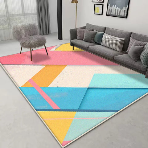 Navak Carpet Nordischer geometrischer Teppich – Großer rutschfester Teppich | Maßgefertigte Größe für Wohnzimmersofa und Schlafzimmer-Heimdekoration