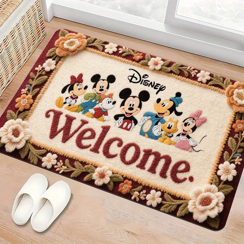 Navak Carpet Disney Friends‘ Warm Welcome Mat. Weich, saugfähig und rutschfest, Badezimmermatten, Yogamatten, Heimdekoration