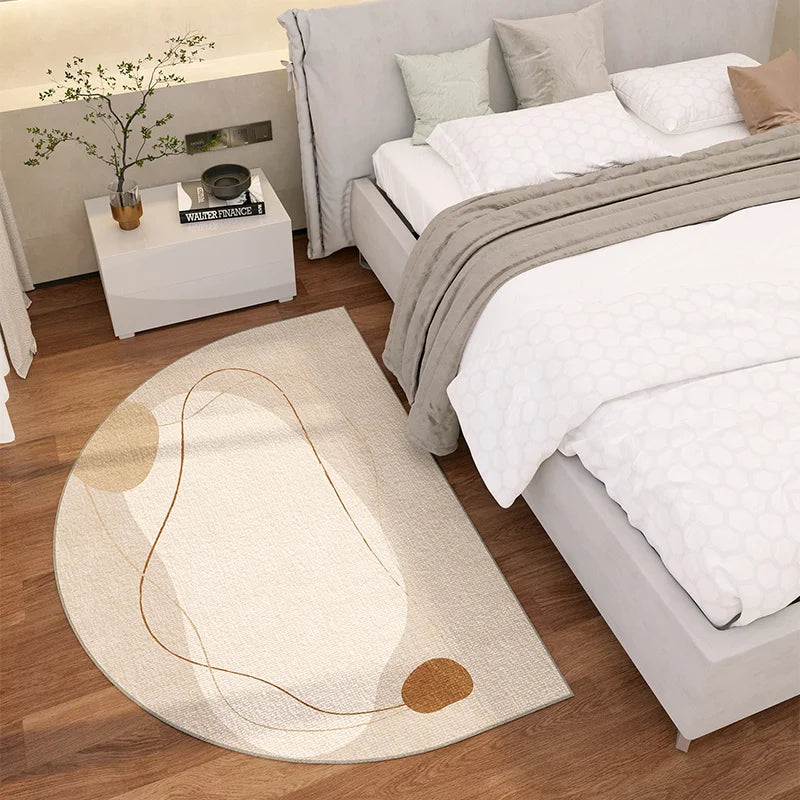 Navak Carpet Exclusive Picks Simple Lines Halbrunder Teppich, langlebig und leicht zu reinigen, für Zuhause, Schlafzimmer, Nachttisch, Fußmatte, Heimdekoration