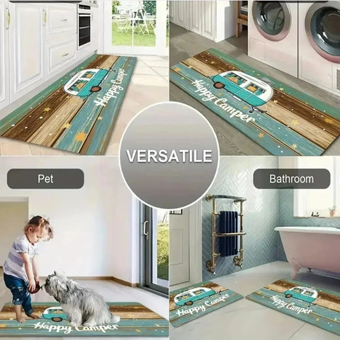 Navak Carpet 1 Stück Küchenteppich mit Zitronenmuster, rutschfeste Fußmatten, Pop-Art-Design, Wohnzimmerteppich, Badematte, Teppich für Zuhause, Waschbecken, Wäschedekor