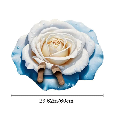 Navak Teppich, speziell geformter Blumenteppich, rutschfeste, weiche Badezimmer-Bodenmatte, 60 x 60 cm, saugfähige Türdichtung für Wohnzimmer, Teetisch, Nachttisch