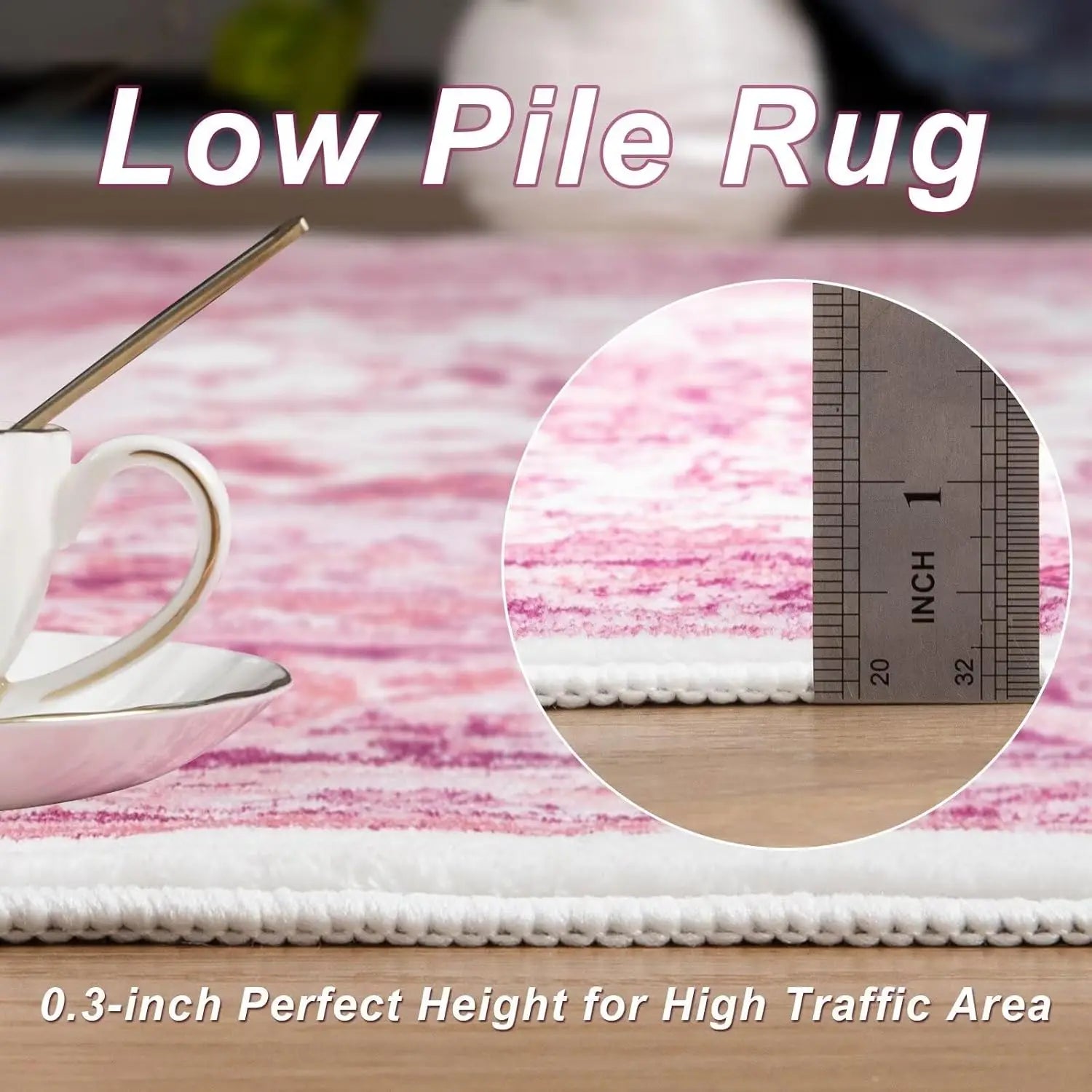 Navak Carpet Crystal Velvet Carpet Hellrosa Teppich für das Wohnzimmer, maschinenwaschbare Teppiche mit rutschfester Rückseite für Mädchenschlafzimmer, Cu
