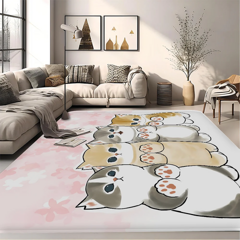 Navak Teppich, lustige Katze, Mofusand, Bodenmatte, Retro, Multiple-Choice, Wohnzimmer, Küche, Teppich, rutschfest, moderne Heimdekoration