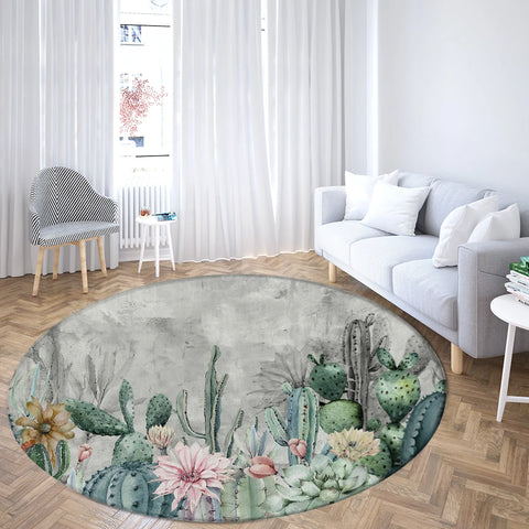 Navak Teppich Home Wohnzimmer Schlafzimmer Badezimmer Bodenmatte Druck Dekorativer Teppich Blume und Vogel Runde Pfingstrose Rose