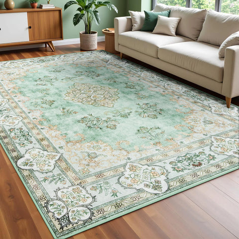 Navak Teppich, Teppiche für Wohnzimmer, elegant, floral, traditionell, Kunstwolle