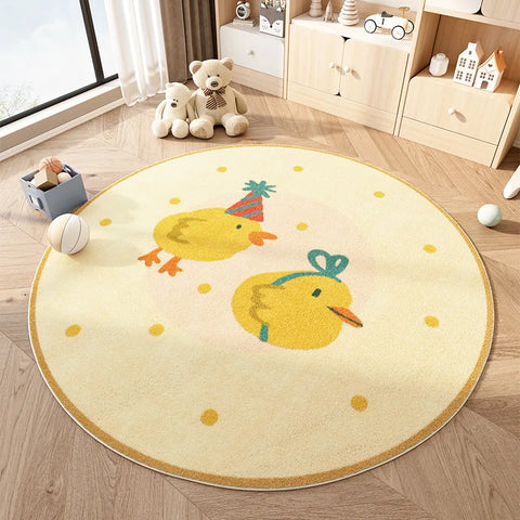 Navak Teppich, Cartoon-Stil, Schlafzimmer-Dekor, Plüsch-Teppich, flauschige, weiche Bodenmatte, süße runde Teppiche für das Wohnzimmer, dicker, rutschfester Lounge-Teppich