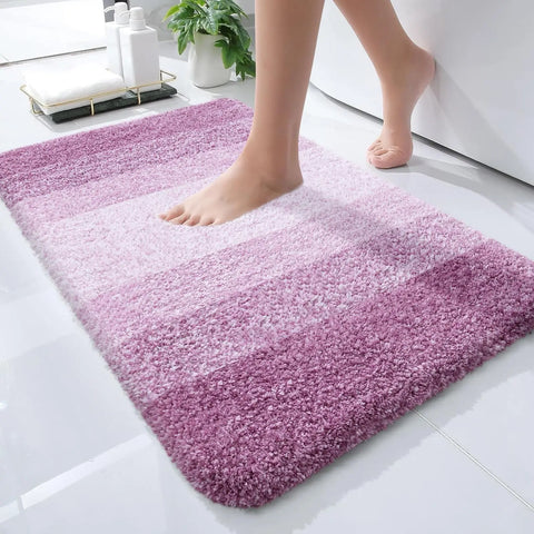 Navak Carpet Kitinjoy Badezimmerteppich, extra weich, saugfähig, Mikrofaser, rutschfest, Plüsch, zottelig, maschinenwaschbar, Badezimmerteppich