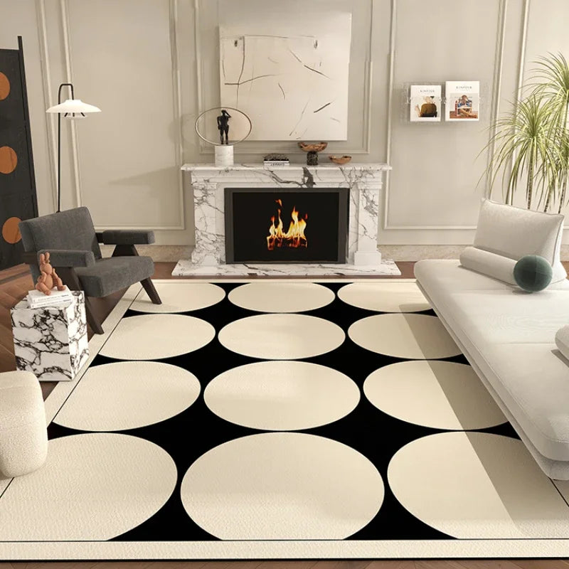 Navak Carpet Teppiche im nordischen Stil für Schlafzimmer, flauschig, weich, Wohnzimmerdekoration, Plüschteppich, moderner minimalistischer Arbeitszimmerteppich, dicke karierte Bodenmatte