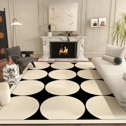 Navak Carpet Teppiche im nordischen Stil für Schlafzimmer, flauschig, weich, Wohnzimmerdekoration, Plüschteppich, moderner minimalistischer Arbeitszimmerteppich, dicke karierte Bodenmatte