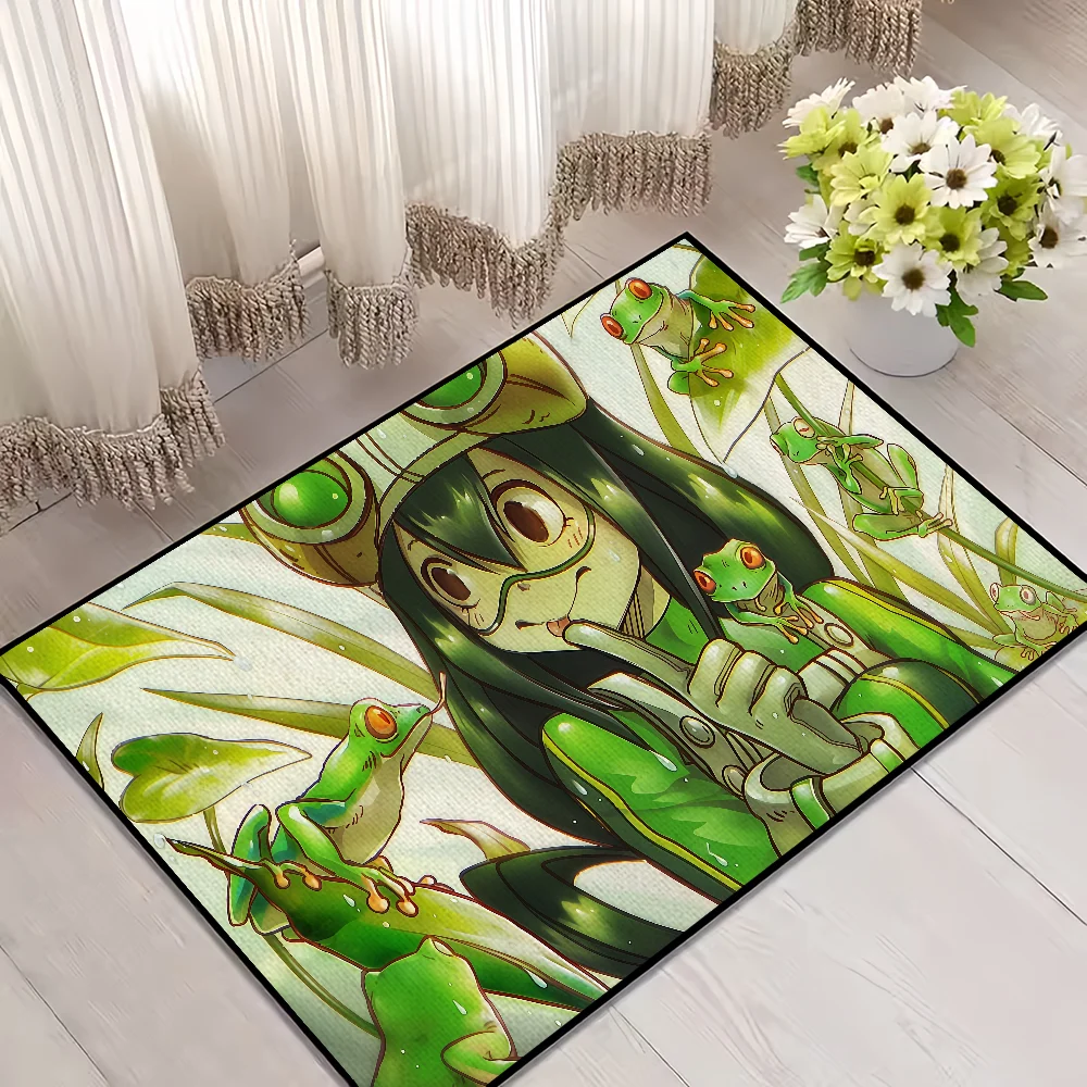 Navak Teppich Anime My h-Hero Academia Tsuyu Asui kleiner Teppich Teppich Wohnkultur Schlafzimmer Hogar Matte Flur Balkon Eingang Fußmatte Dekoration