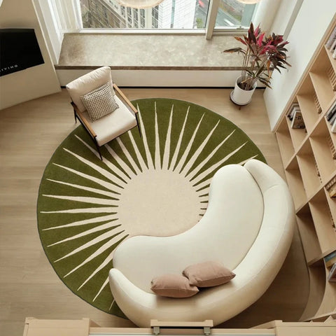 Navak Teppich, moderner Stil, Teppiche für Wohnzimmer, Zuhause, flauschige, weiche Bodenmatte, dicke, rutschfeste Schlafzimmerdekoration, runder Teppich, waschbarer Lounge-Teppich