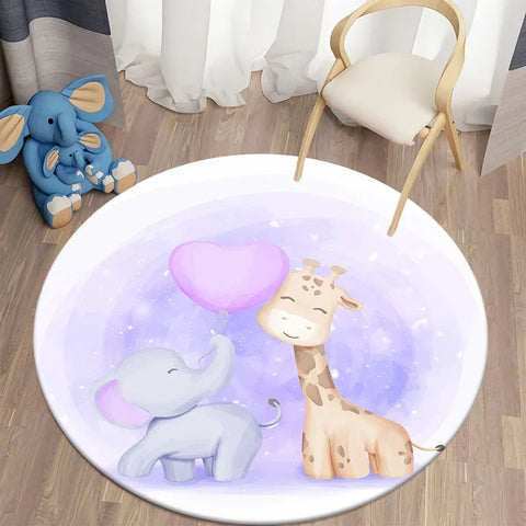 Navak Teppich Cartoon Niedlicher Bär Runder Teppich für Wohnzimmer Teppiche Badematte für Kinderzimmer Matten Schlafzimmer Teppiche Baby Kinderzimmer Wohnkultur