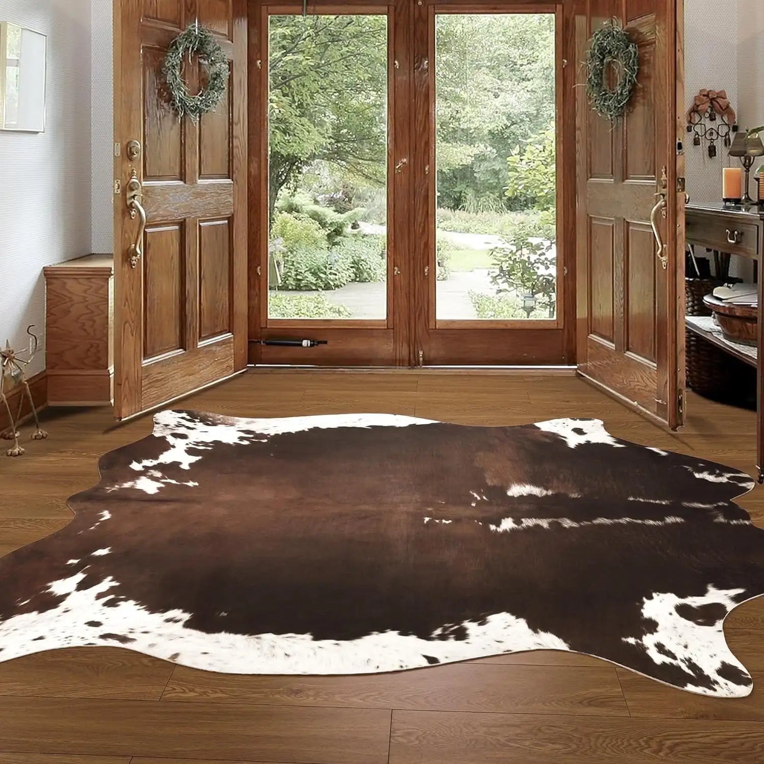 Navak Teppich im amerikanischen Stil mit Tiermuster, Kunstfell-Rindslederteppich, Schlafzimmerteppich, Zimmerteppich für Wohnzimmerteppiche, Hausdekoration, Fußmatten