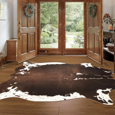 Navak Teppich im amerikanischen Stil mit Tiermuster, Kunstfell-Rindslederteppich, Schlafzimmerteppich, Zimmerteppich für Wohnzimmerteppiche, Hausdekoration, Fußmatten