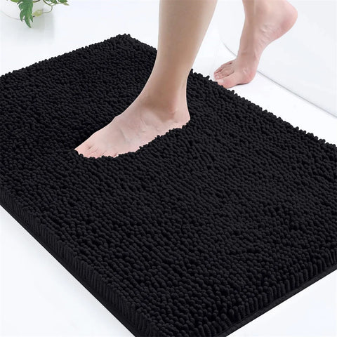 Navak Carpet Olanly Chenille-Badezimmerteppich, extra weich, zottelige Badematte, rutschfeste Badezimmer-Bodenmatte, wasserabsorbierende Plüsch-Mikrofaser-Teppiche für die Dusche