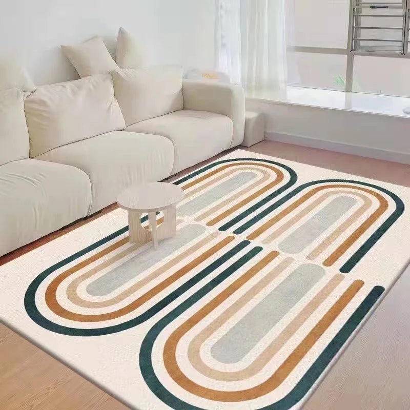 Navak Carpet Exclusive Picks Nordischer einfacher geometrischer Kristallsamt-Teppich, großer Teppich, Wohnzimmermatte, Familiensofa, Balkon, Korridor, rutschfeste dekorative Teppiche