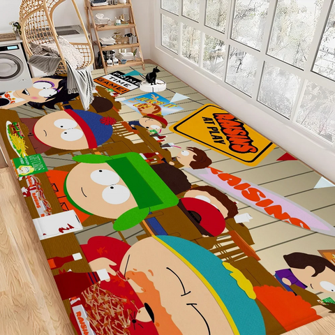 Navak Carpet Amine S-South Cartoon P-Park Fußmatte, waschbar, rutschfest, für Wohnzimmer, Sofa, Stühle, Fußmatte, Küchenfußmatte, Teppich