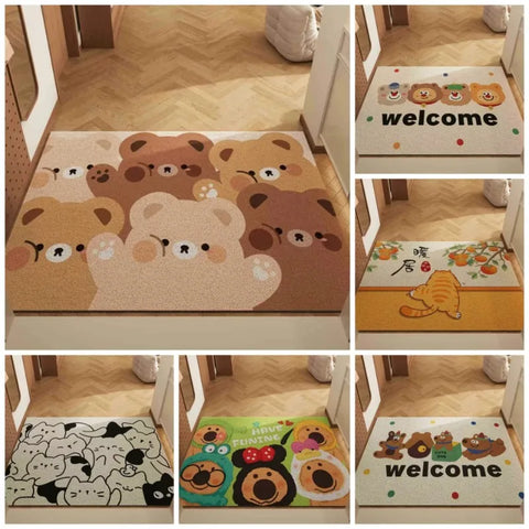 Navak Carpet Cartoon Cute Bear Carpet Living Room Bathroom Balcony Entrance Door Mat Dirty and Non-Slip Easy To Clean Home Decoration Rug