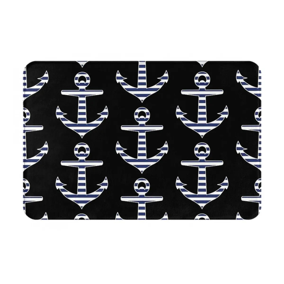 Navak Teppich Anker Nautisch Weiß &amp; Marineblau Anti-Rutsch Fußmatte Bodenmatte Kissen Teppich Teppich für Küche Eingang Zuhause Badezimmer Wohnzimmer Matten