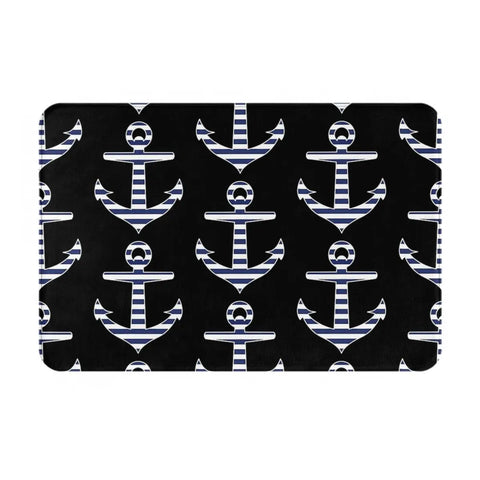 Navak Teppich Anker Nautisch Weiß &amp; Marineblau Anti-Rutsch Fußmatte Bodenmatte Kissen Teppich Teppich für Küche Eingang Zuhause Badezimmer Wohnzimmer Matten