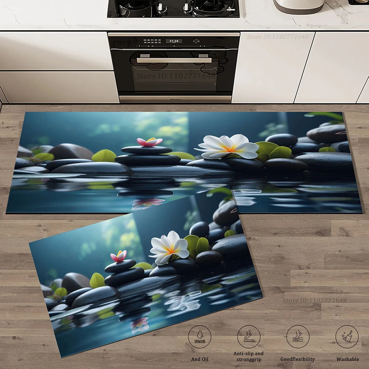 Navak Carpet Hochwertige Fußmatten, saugfähig, rutschfest, für Küche, Eingang, Fußmatte, Kieselstein-Teppich, Teppich, wasserdicht, waschbar, für Wohnzimmer, Steine, Matte