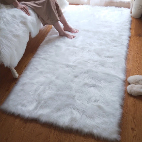 Navak Teppich, Kunstfell-Teppich, rosa, für Kinder, für Mädchen, Schlafzimmer, Nachttisch, Wohnzimmer, flauschig, pelzig, zottelig, Bodenmatten, Heimdekoration