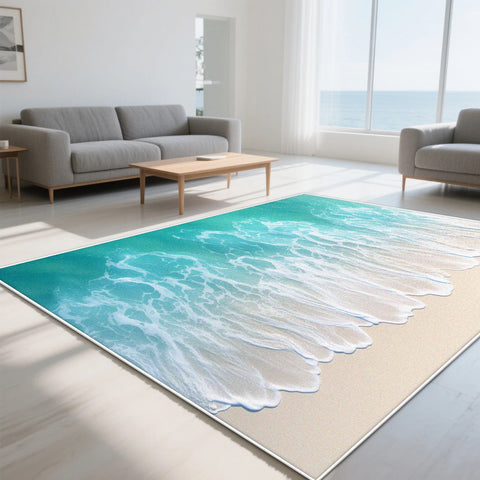 Navak Carpet Modern simple style Ocean theme Carpet living room Fresh feeling Large area rugs blue Lounge Rug romantic 3D Entrance door mat