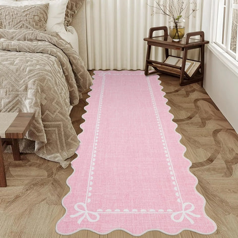 Navak Teppich, rosa Teppich für Wohnzimmer, Schlafzimmer, Nachttisch-Fußmatten, lange Streifen, weicher Plüschteppich, maschinenwaschbar, faltbar, große Fläche, Matte 거실카페트