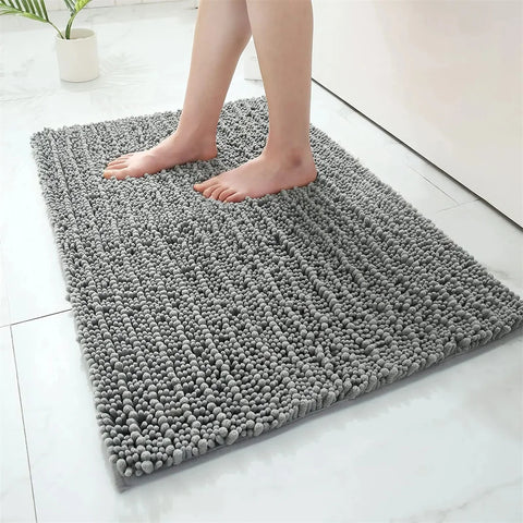 Navak Carpet Olanly Chenille-Badezimmerteppich, extra weich, zottelige Badematte, rutschfeste Badezimmer-Bodenmatte, wasserabsorbierende Plüsch-Mikrofaser-Teppiche für die Dusche