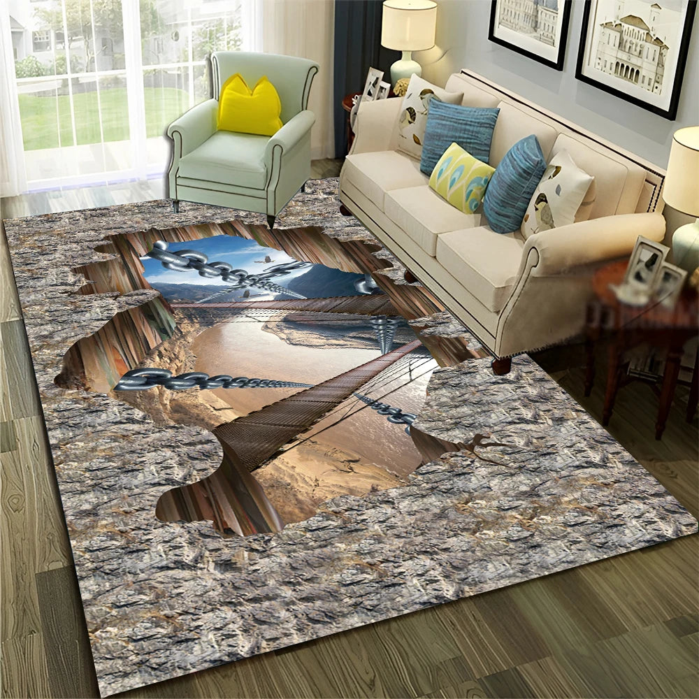 Navak Teppich, 3D-Illusion, Vision, Halluzination, HD-Teppich für Zuhause, Wohnzimmer, Schlafzimmer, Sofa, Fußmatte, Dekor, Kinderbereich, Teppich, rutschfeste Bodenmatte