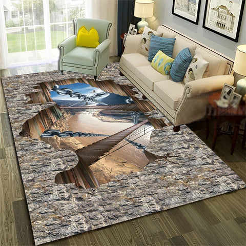 Navak Teppich, 3D-Illusion, Vision, Halluzination, HD-Teppich für Zuhause, Wohnzimmer, Schlafzimmer, Sofa, Fußmatte, Dekor, Kinderbereich, Teppich, rutschfeste Bodenmatte