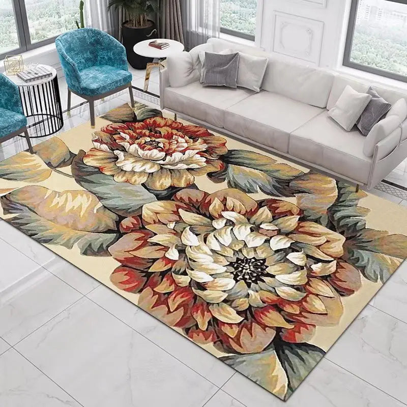 Navak Teppich, Heimdekoration, Eingangstürmatte, Blume, Rose, Pfingstrose, pastoral, 3D-gedruckter Teppich, Wohnzimmerteppich, pelzige Matte, Teppich, Schlafzimmerdekoration