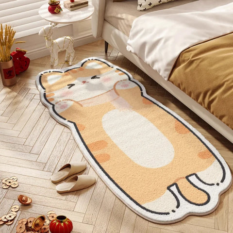 Navak Carpet Exclusive Picks Moderner Teppich aus Kunstkaschmir mit Cartoon-Katze – weicher Kinderteppich für Schlafzimmer, Sofa, Wohnzimmer, Spielzimmer, gemütliche Heimdekoration