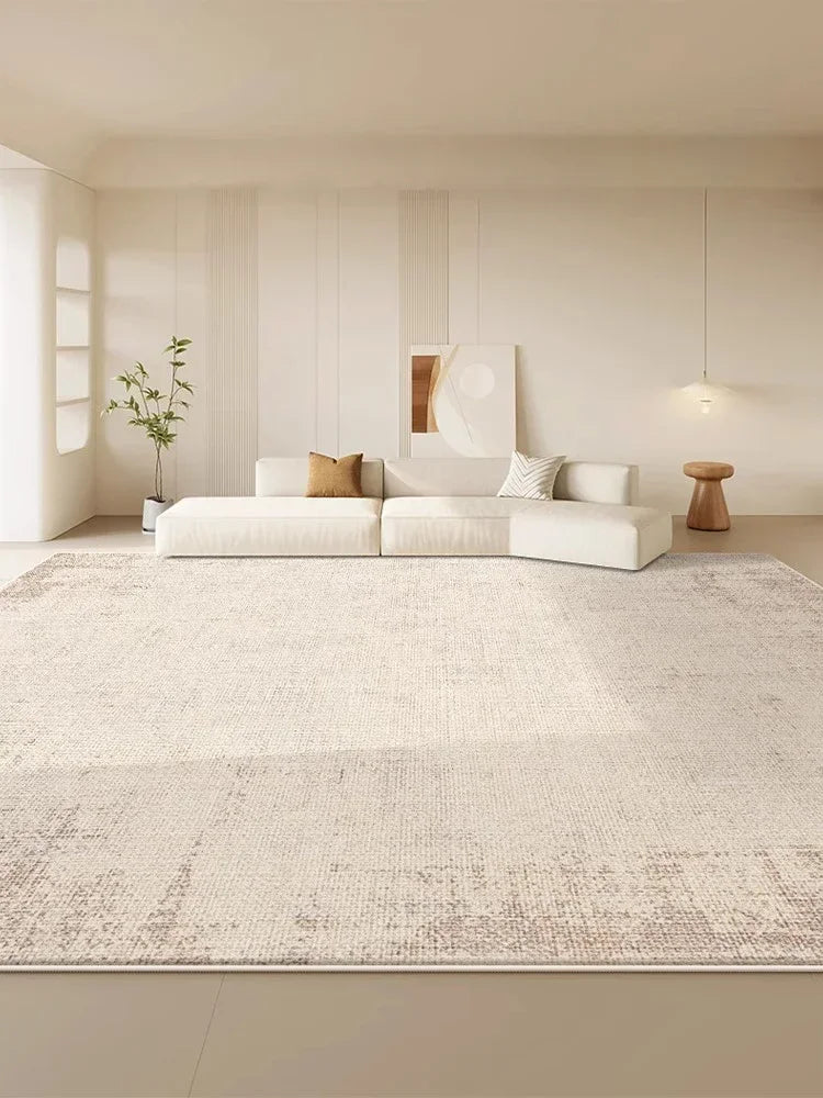 Navak Teppich Moderner Beige Wohnzimmerteppich Creme Abstrakter Dekorativer Teppich Luxuriöser großer Garderobenteppich Rutschfester Pflegeleichter Schlafzimmerteppich